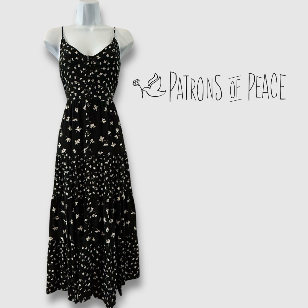 Patrons of Peace Black Floral Maxi Dress